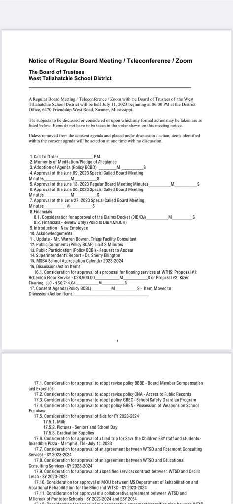 board meeting agenda 2