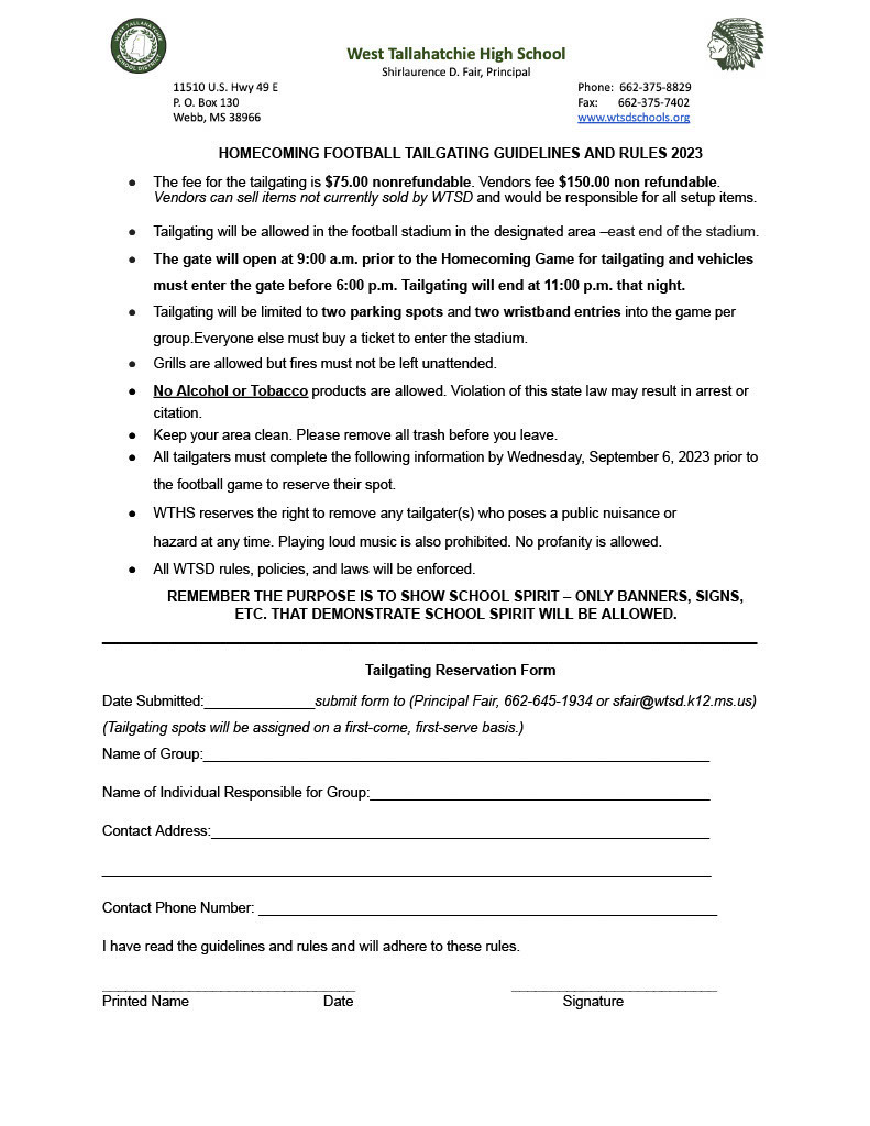 tailgating form